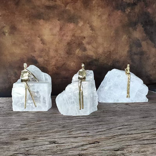 Selenite Crystal Cooper Sitting Lady Ornaments