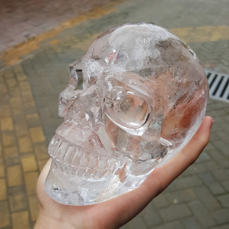 High Transparency Clear Quartz Skulls with Rainbow