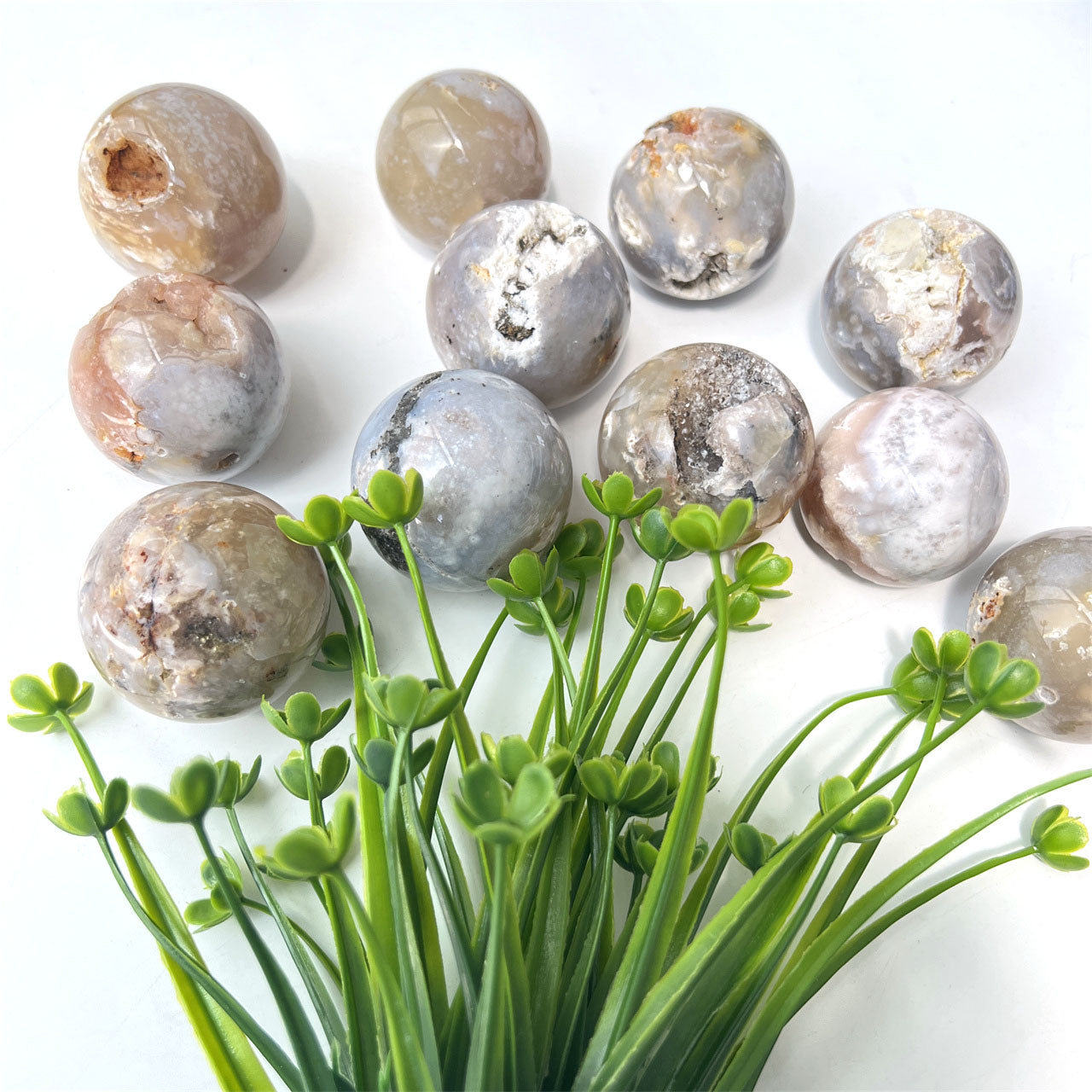 Sakura Blossom Flower Druzy Spheres