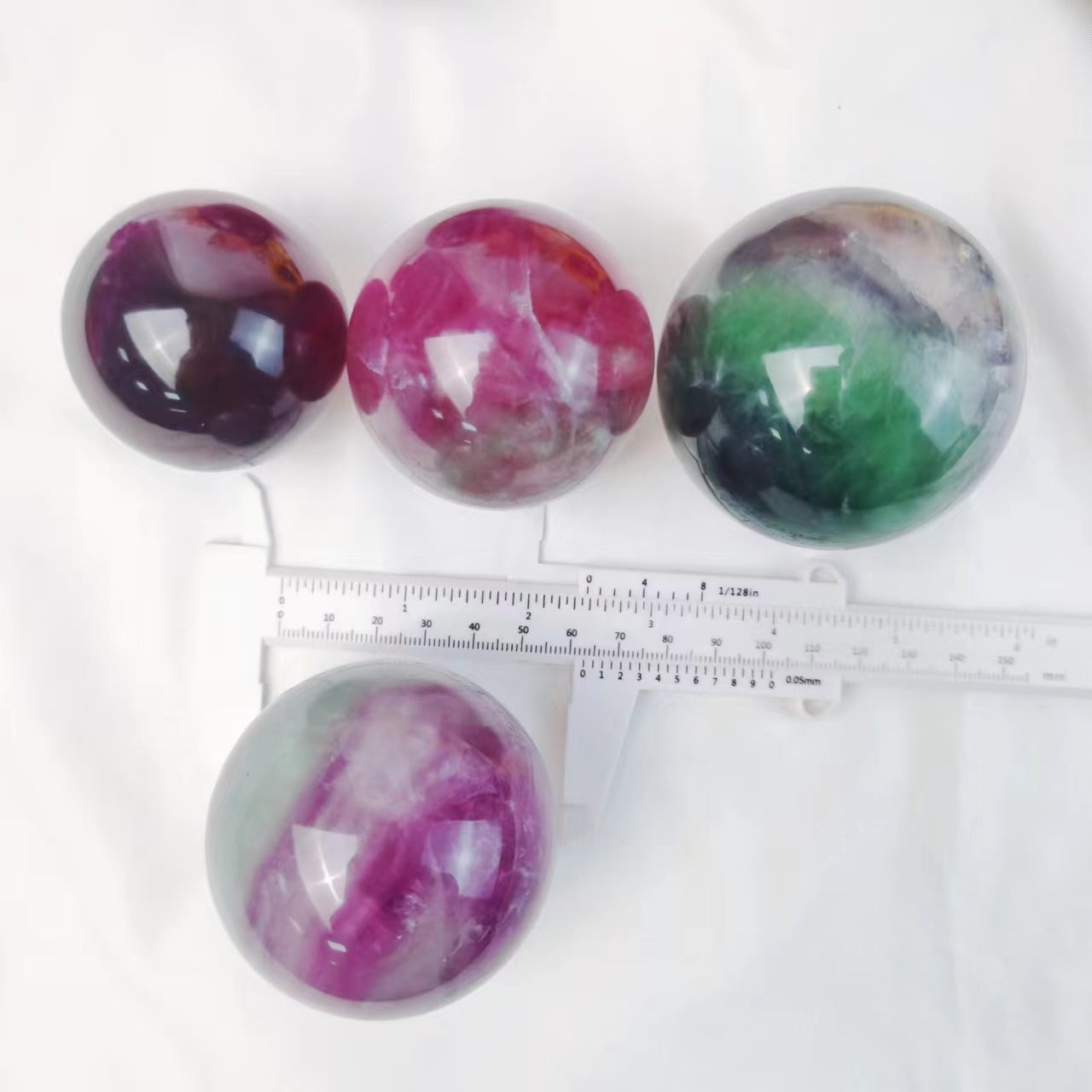 Rainbow Fluorite Spheres