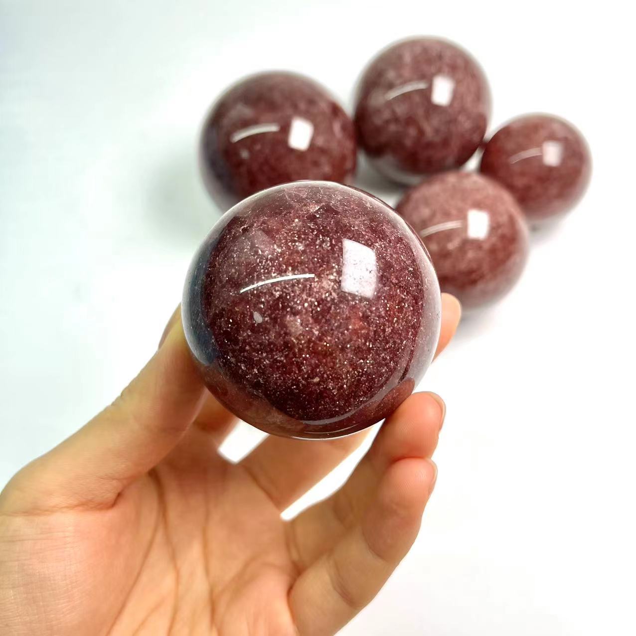 Strawberry Quartz Spheres