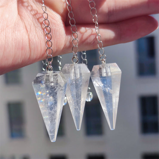 Clear Quartz Amethyst Black Obsidian Pendulums