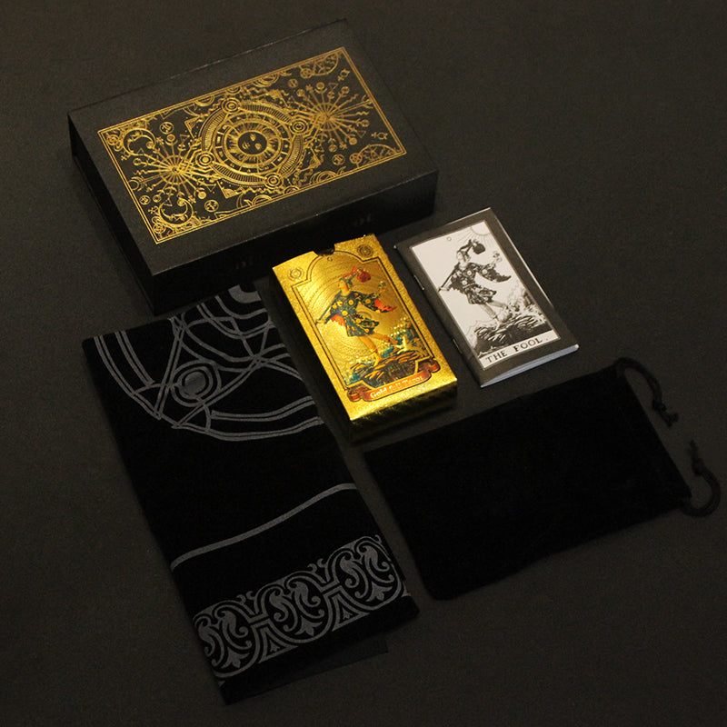 Metaphysics Golden Color Tarot Cards Set with Guidebooks