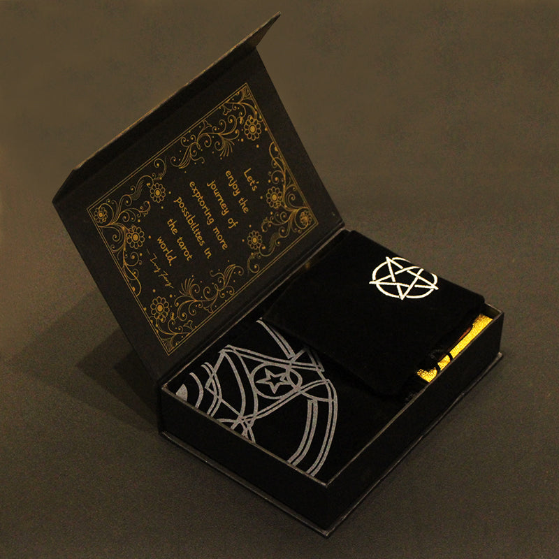Metaphysics Golden Color Tarot Cards Set with Guidebooks