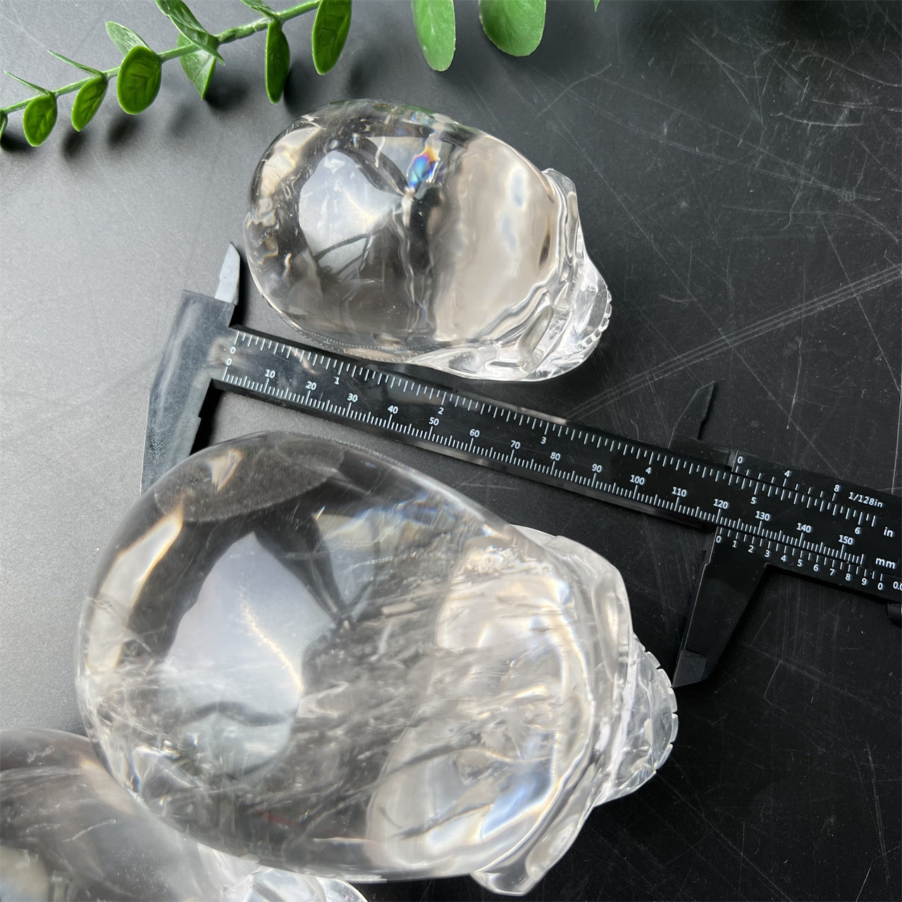 High Transparency Clear Quartz Skulls with Rainbow