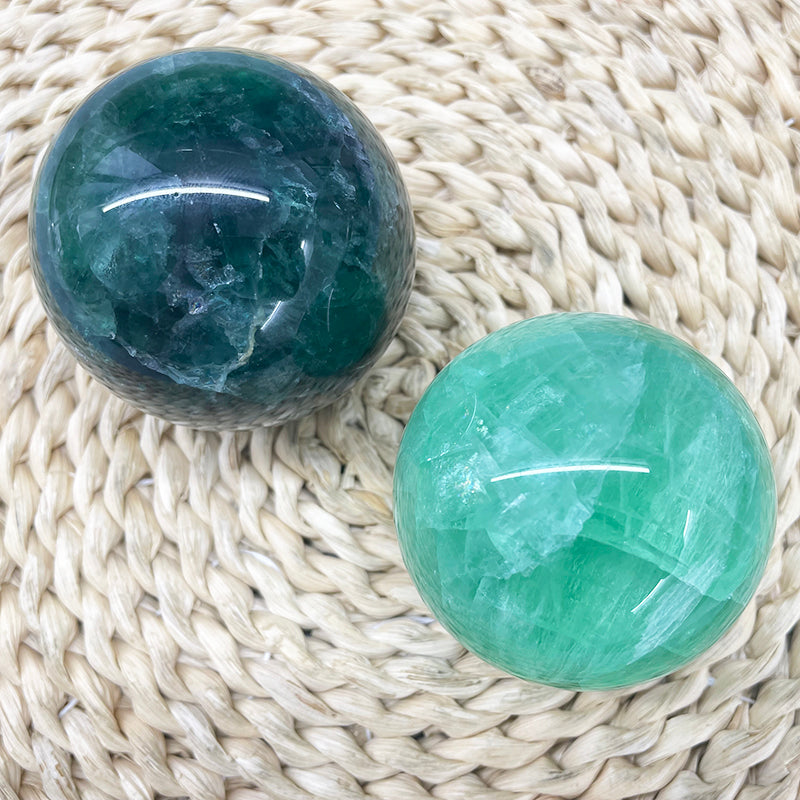 Green Fluorite Spheres