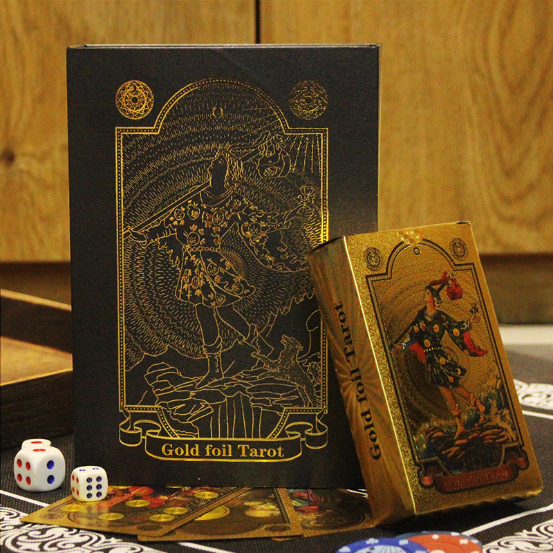 Metaphysics Golden Color Tarot Cards Set with Guidebooks