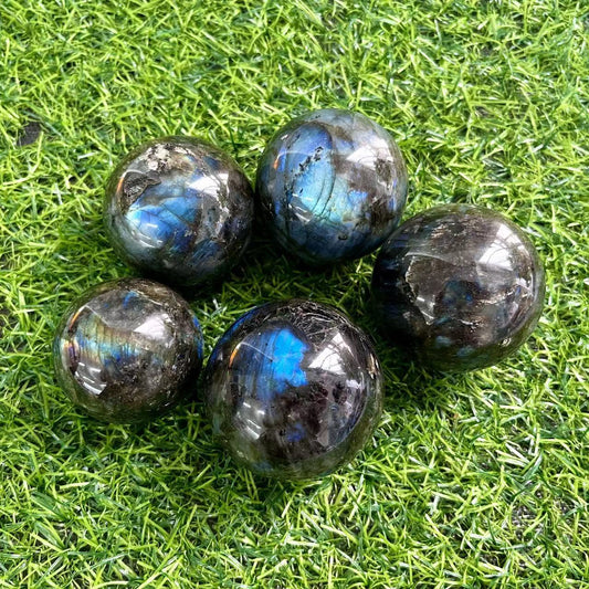 Blue Flash Labradorite Spheres