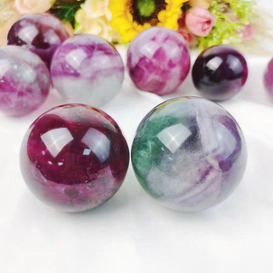 Rainbow Fluorite Spheres