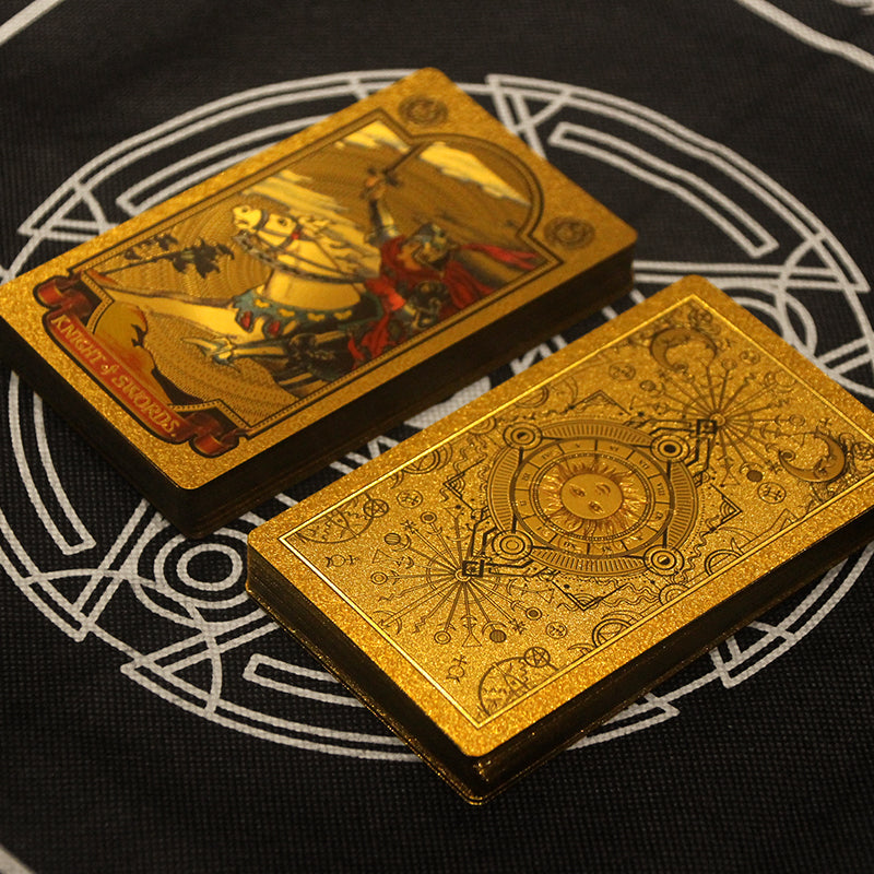 Metaphysics Golden Color Tarot Cards Set with Guidebooks