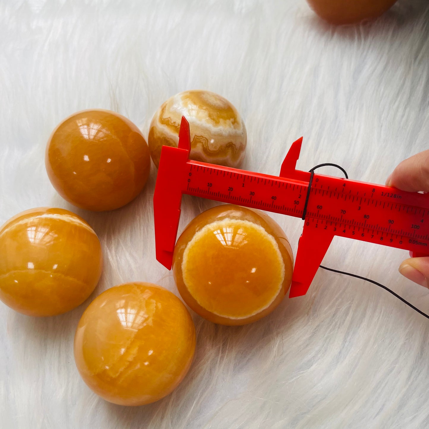 Orange Calcite Spheres