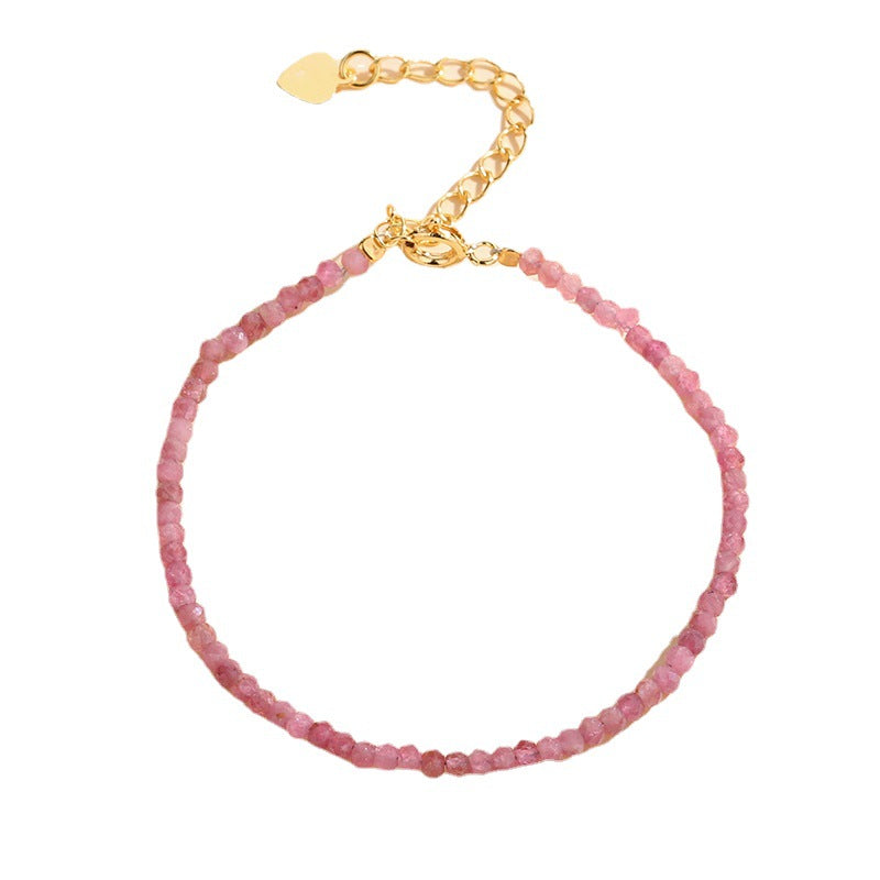 Natural Pink Tourmaline 2.5mm Facet Bracelets