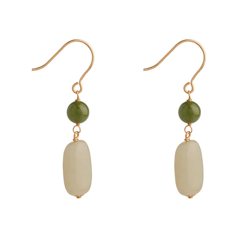 Hetian Jade Ethnic Style Earrings