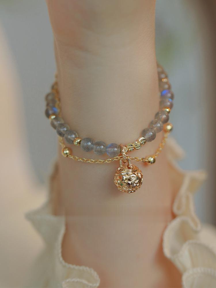 Exotic Style Blue Moonstone Double Layer Bracelets