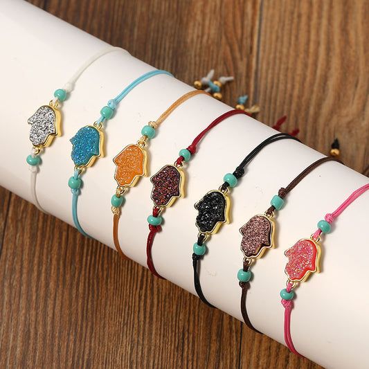 Palm Lucky Pendant Adjustable Bracelet