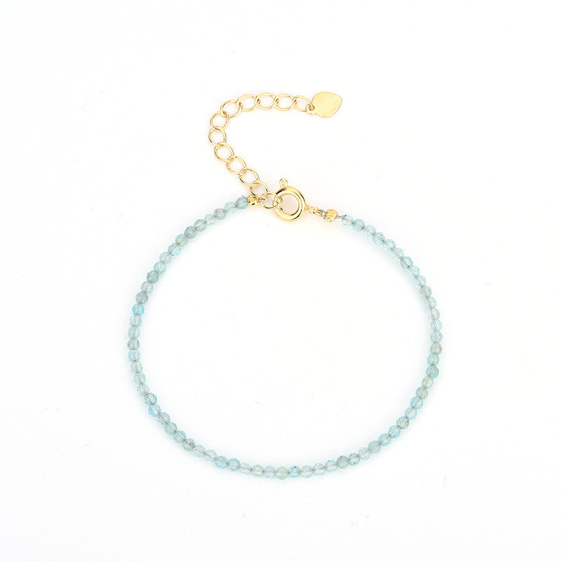 Natural Clear Blue Apatite Facet Bracelets