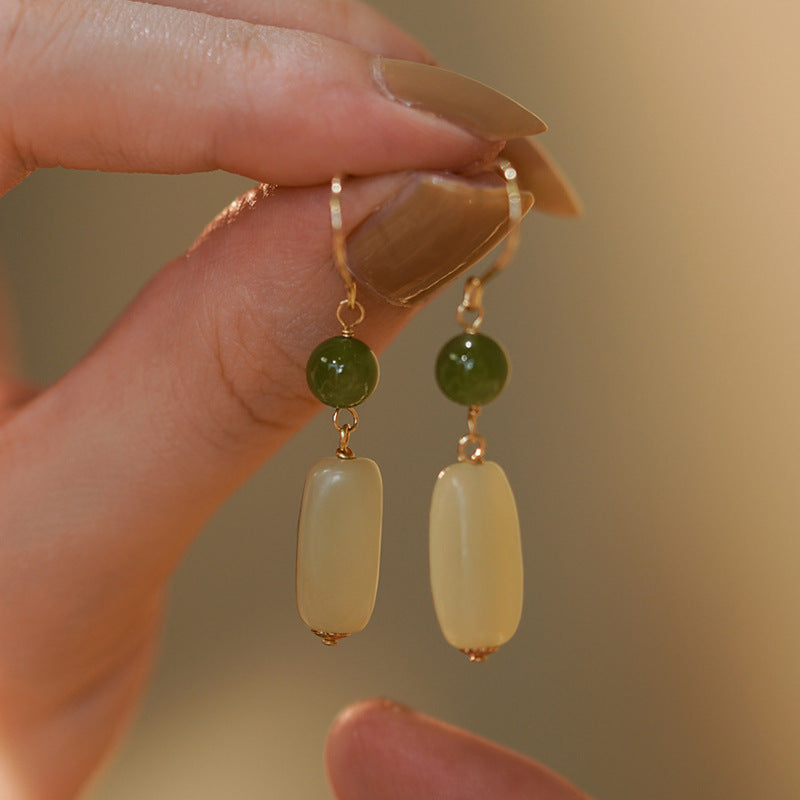 Hetian Jade Ethnic Style Earrings