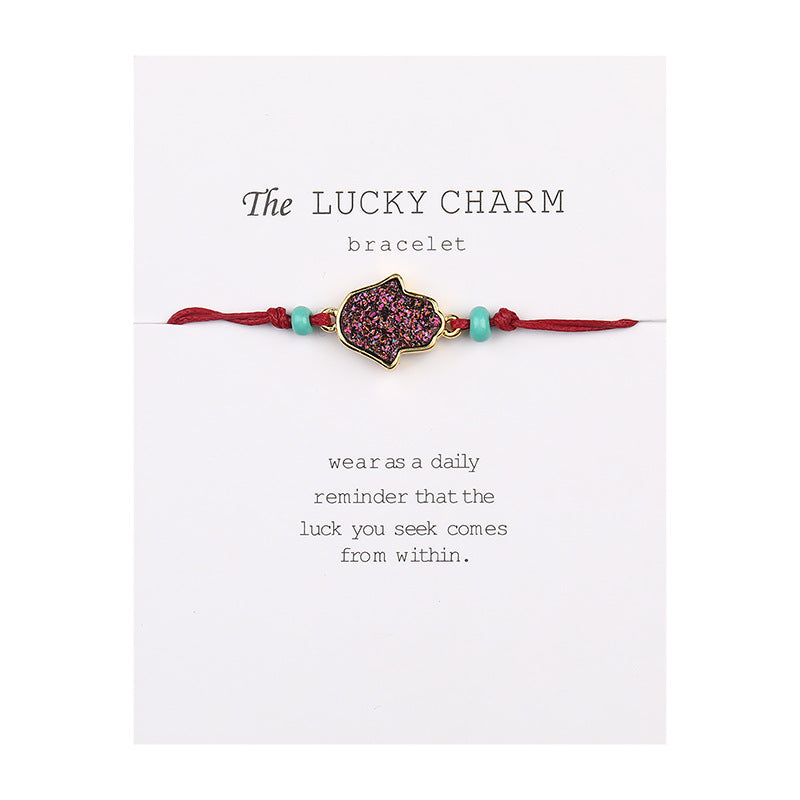 Palm Lucky Pendant Adjustable Bracelet