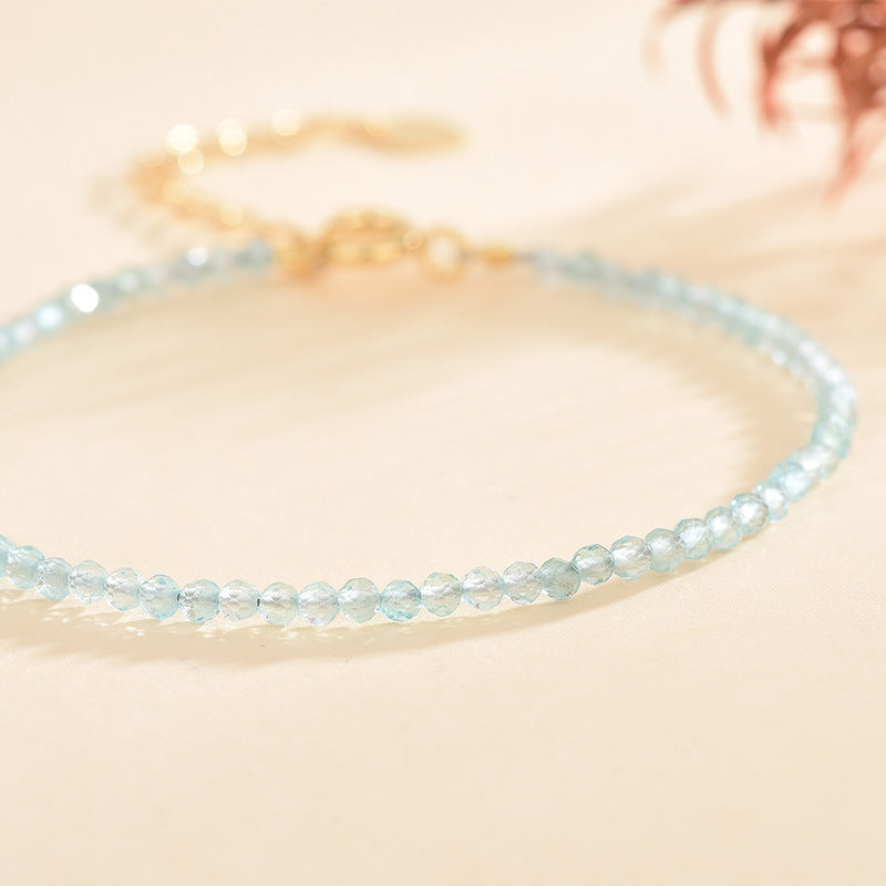 Natural Clear Blue Apatite Facet Bracelets
