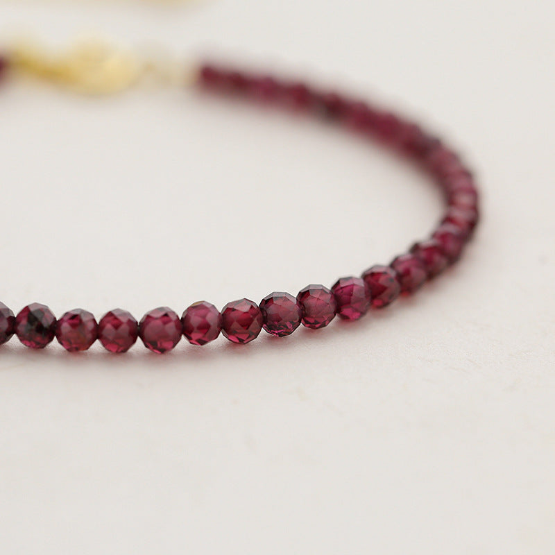 Garnet 2.5mm 3mm Ethnic Style Facet Bracelets