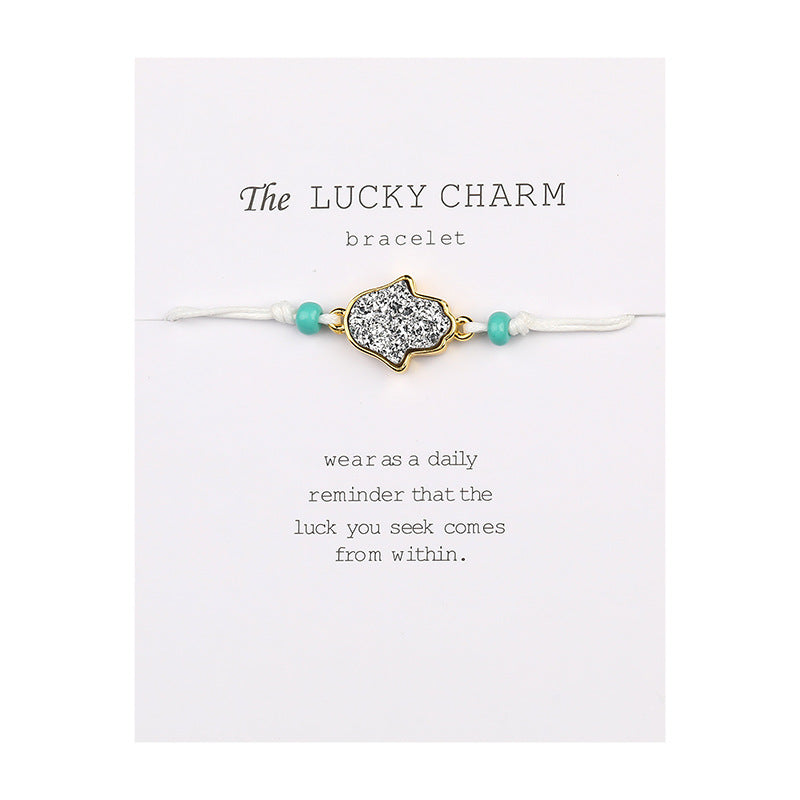 Palm Lucky Pendant Adjustable Bracelet