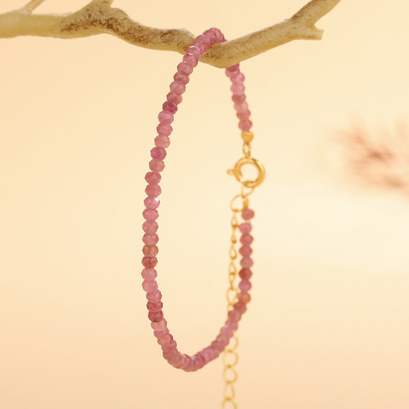 Natural Pink Tourmaline 2.5mm Facet Bracelets