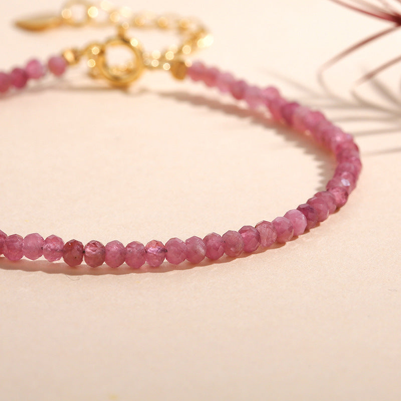Natural Pink Tourmaline 2.5mm Facet Bracelets