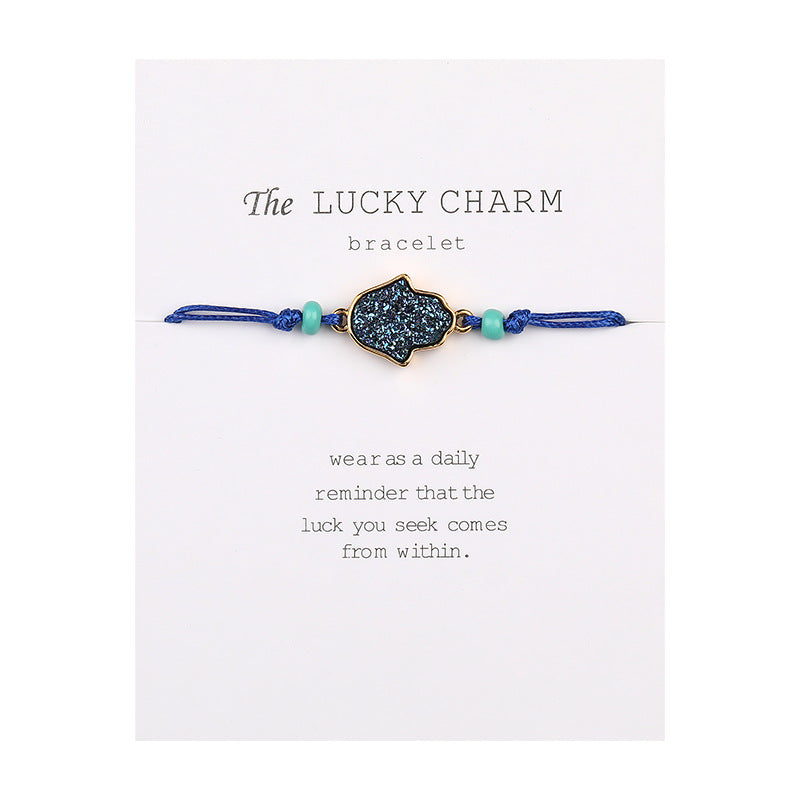 Palm Lucky Pendant Adjustable Bracelet