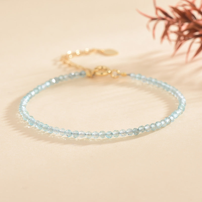 Natural Clear Blue Apatite Facet Bracelets