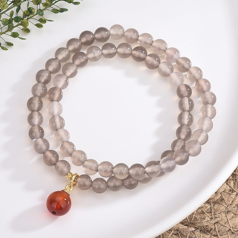 Smoked Purple Agate Bead Bracelets