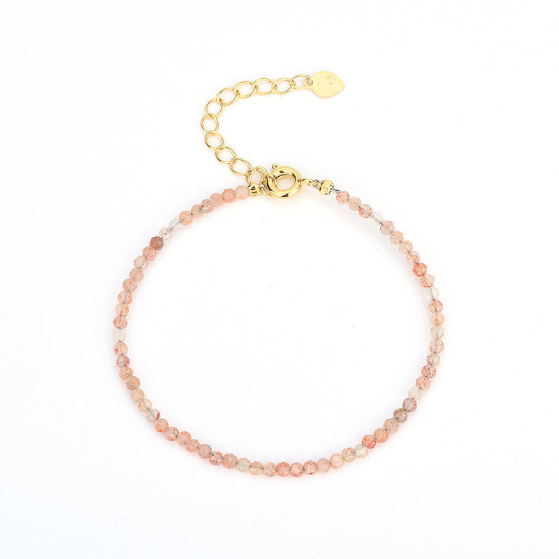 Gold Strawberry Quartz 2.5mm Facet Bracelets