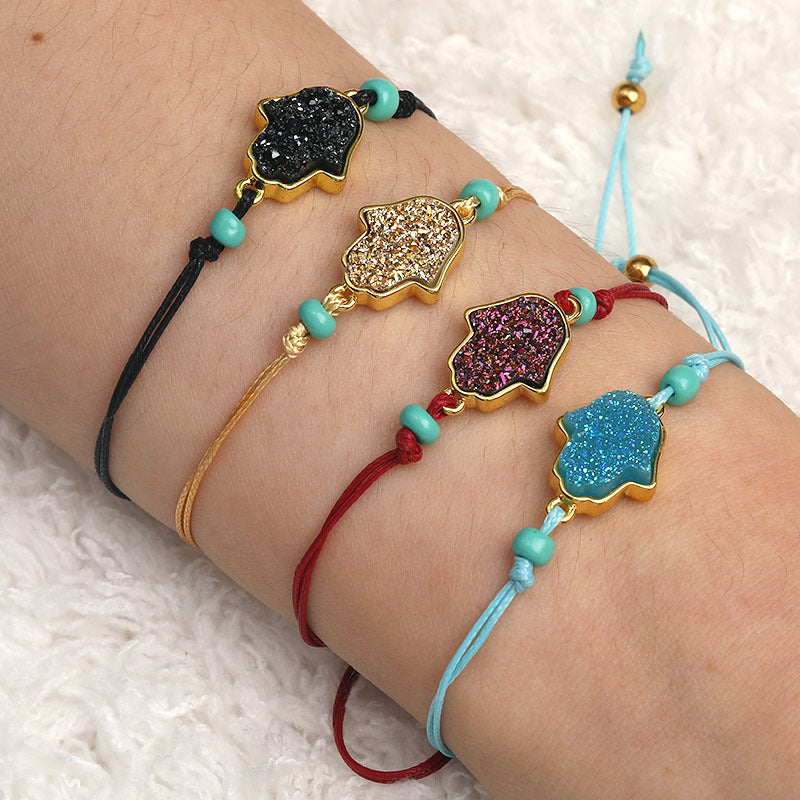 Palm Lucky Pendant Adjustable Bracelet