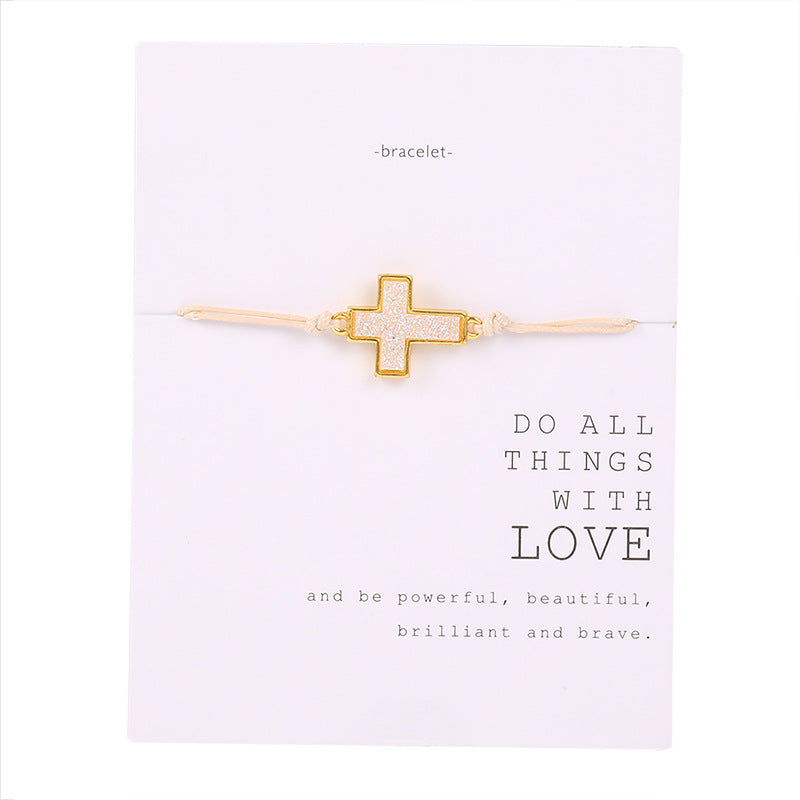 Shiny Cross Adjustable Bracelet