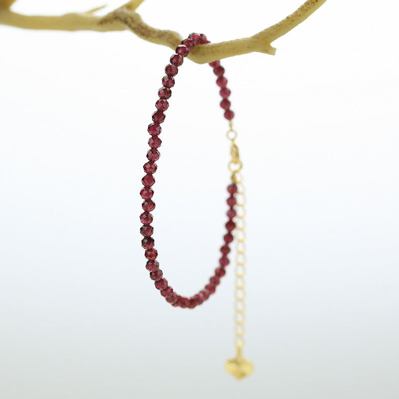 Garnet 2.5mm 3mm Ethnic Style Facet Bracelets