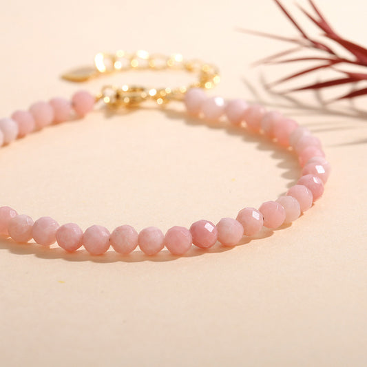 Natural Pink Opal Ethnic Style Facet Bracelets