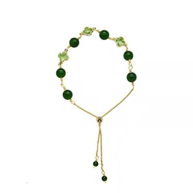 Chrysoprase Agate Lucky Clover Bracelets