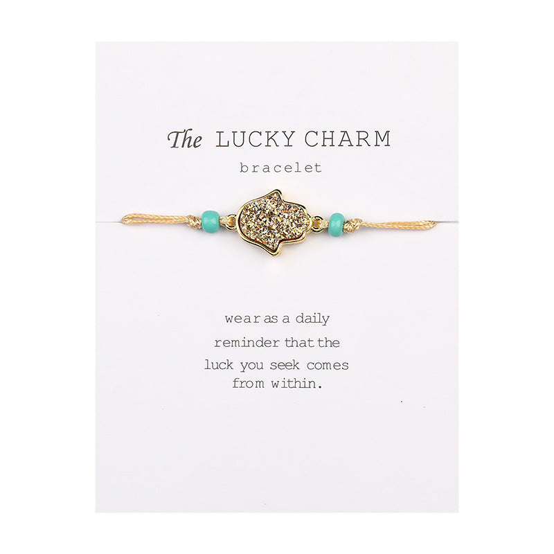 Palm Lucky Pendant Adjustable Bracelet