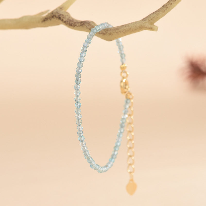 Natural Clear Blue Apatite Facet Bracelets