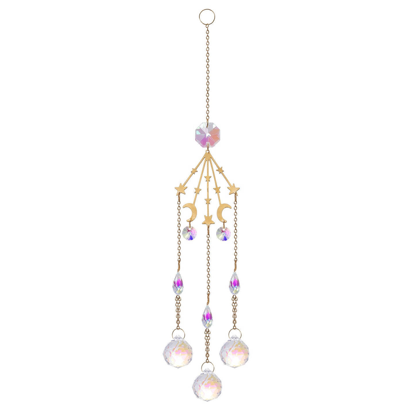 Rainbow Golden Color Suncatcher Ornaments