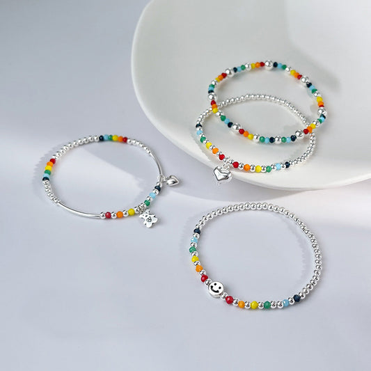 Seven Chakra Smile Rainbow Color Positive Mood Bracelets