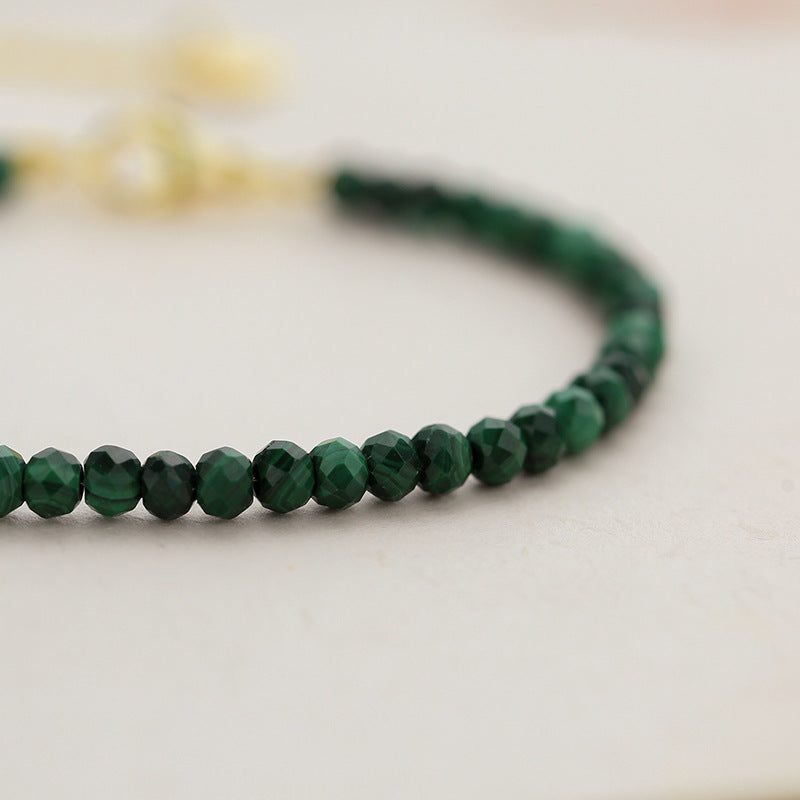 Natural Malachite Facet 3.5mm Bracelets
