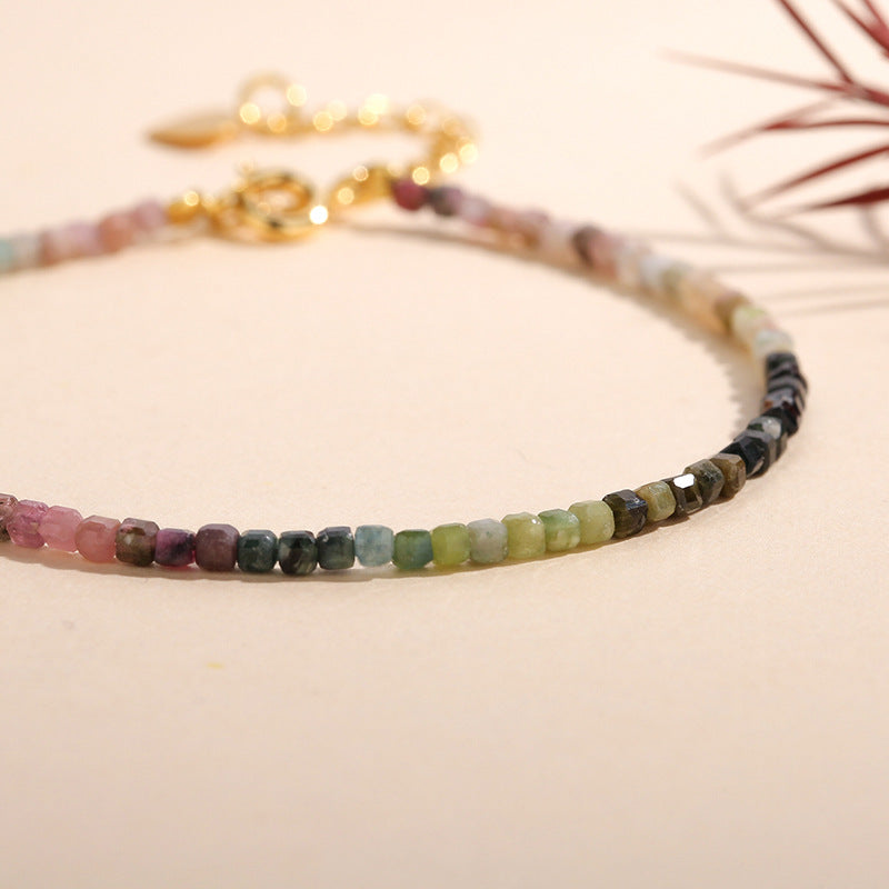 Colorful Tourmaline 2.5mm Facet Bracelets
