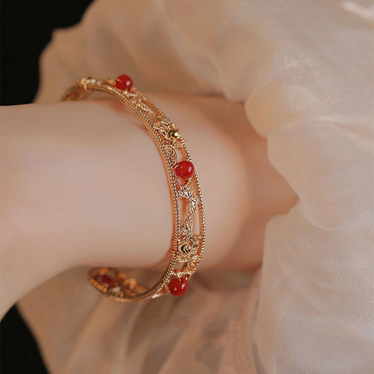 Phoenix Red Agate Chinese Vintage Style Bracelets