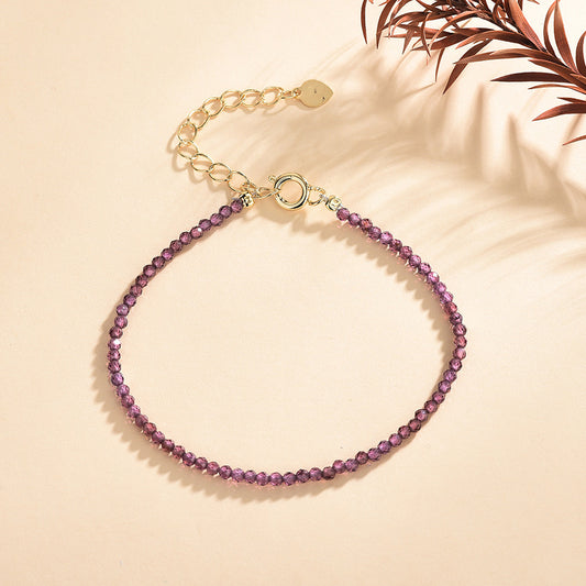 Purple Black Garnet Faceted 2.5mm Bracelets