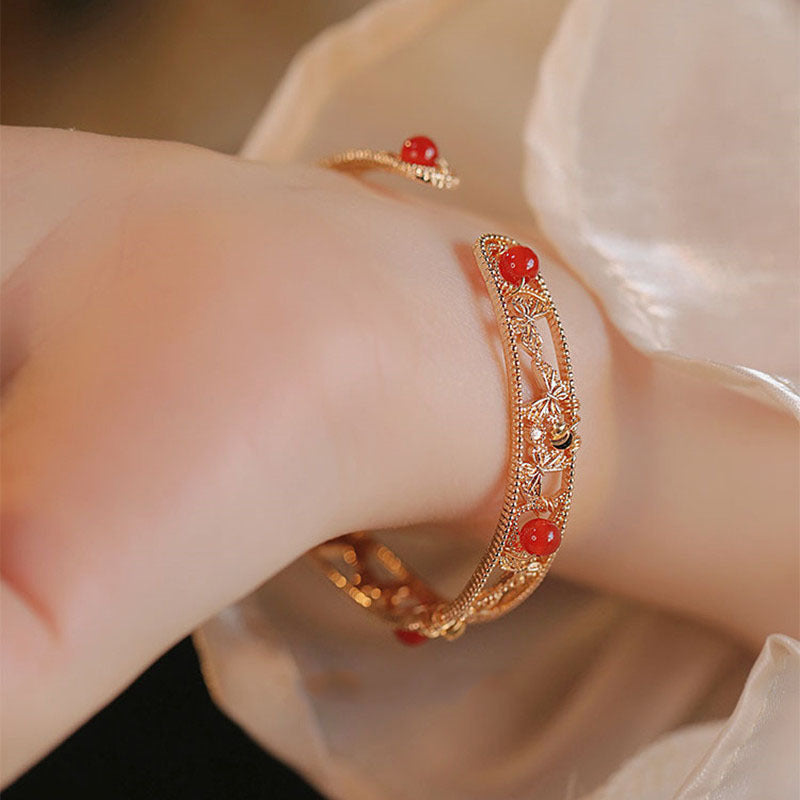 Phoenix Red Agate Chinese Vintage Style Bracelets