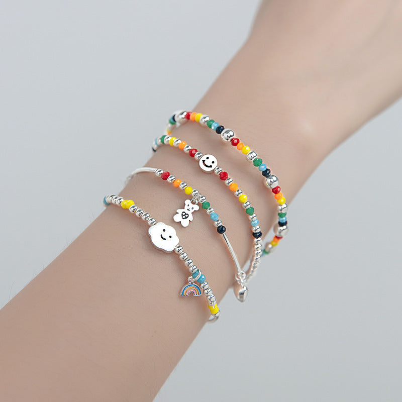 Seven Chakra Smile Rainbow Color Positive Mood Bracelets