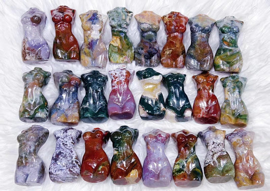 Ocean Jasper Goddness Body Carvings
