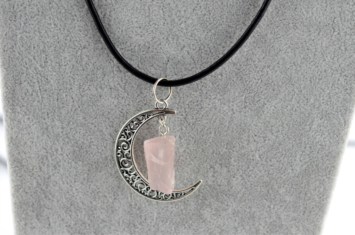 Gothic Rough Crystal Antique Moon Pendants for Necklace
