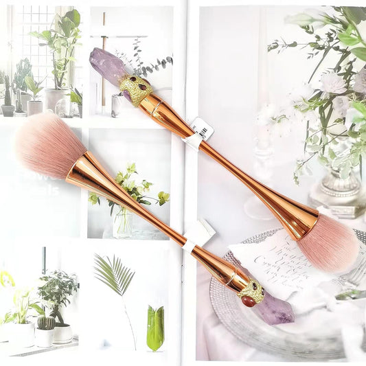Raw Amethyst Cosmetic Makeup Brushes