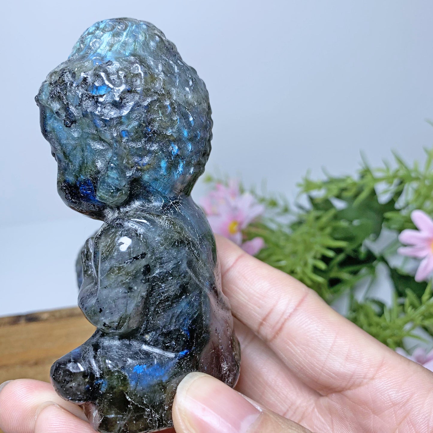 Labradorite Buddha Carvings